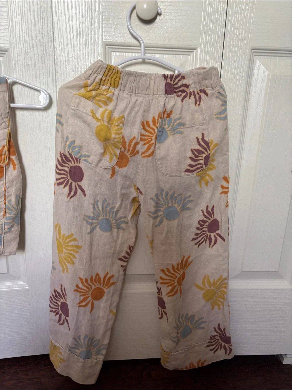 Zara Cream Kids Two-Piece Sunburst Set with Yellow, Orange, Blue, Purple Print